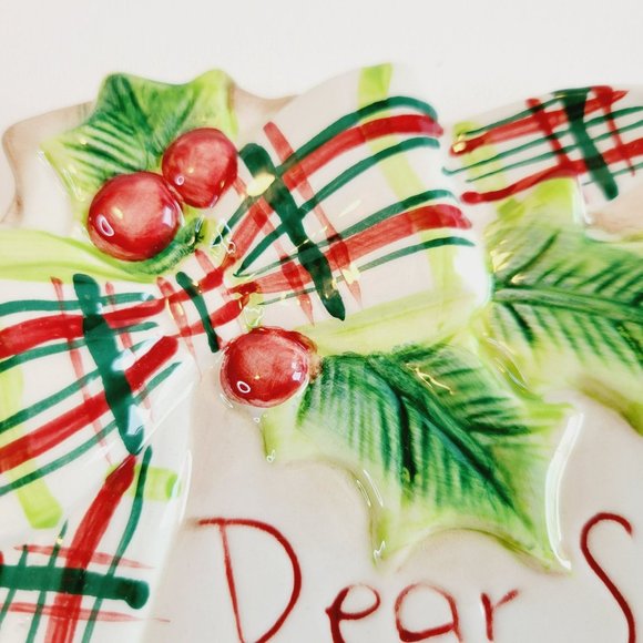 Fitz & Floyd Dear Santa Snack Plate & Spreader, 2009 Christmas Bring Me A Puppy - Picture 4 of 13